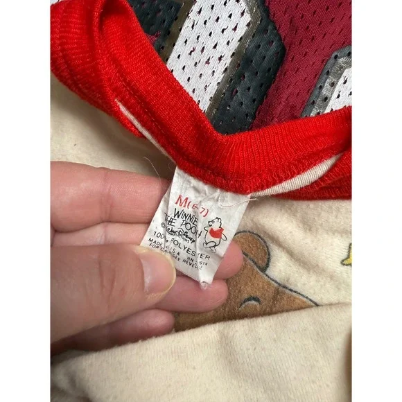 Vintage Kids Pooh & the Gang Pajama Shirt Sz M 6/7 Disney Winnie the Pooh Piglet - Picture 6 of 7